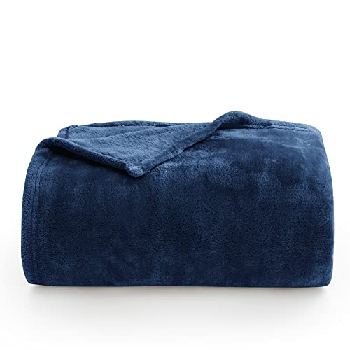 Fleece Blanket Soft Plush King Size Bed Blanket Navy 108"x90" (Navy / King(108"x90"))