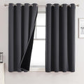 100% Blackout Curtains for Bedroom 63 Inches Long 2 Panels Set (52"W x 63"L (Pack of 2) / Dark Grey)