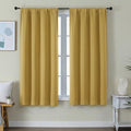 Ava Bright Gold Blackout Curtains for Bedroom 63 Inch Length 2 Panels Set (Bright Gold / 40"W x 63"L (Pack of 2))