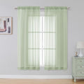 Light Green Sheer Curtains 63 Inch Length 2 Panels (Light Green / 42"W x 63"L (Pack of 2))