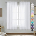 White Sheer Curtains 63 inch Length 2 Panels for Bedroom Living Room (White / 42"W x 63"L (Pack of 2))