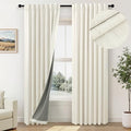Room Darkening Curtains 72 Inch Length 2 Panel Burg for 70 Inch Size Not Cover Heat Vent Linen Blackout Insulated Thermal Curtain for Winter Cold Weather Neutral Black Out Drape for Bedroom 6FT Long (Natural / 52"W x 72"L (Pack of 2))