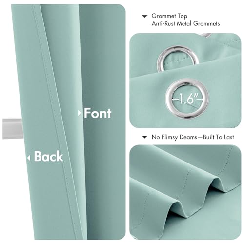 Blackout Curtains for Bedroom 2 Panels 40 x 54 Inch Long Aqua (Aqua / 40"W x 54"L (Pack of 2))