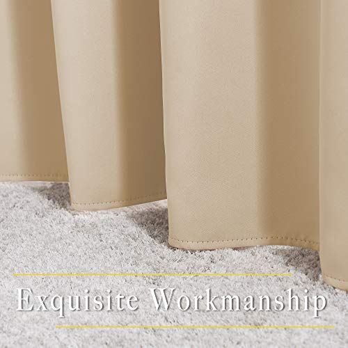 Blackout Farmhouse Curtains (Biscotti Beige / 37"W x 84"L (Pack of 2))