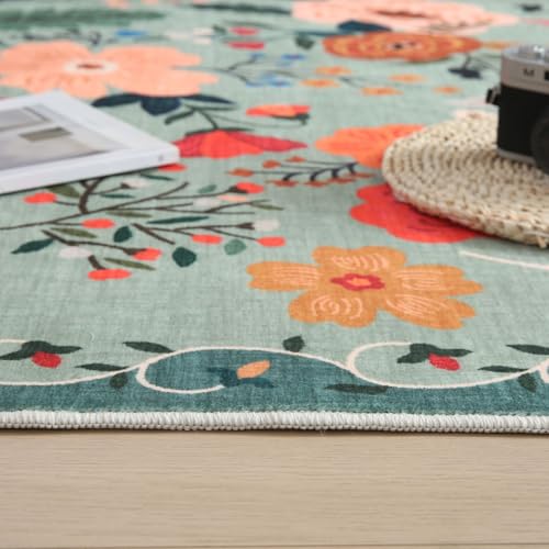 Runner Rug 2'7"x12' Washable (Green / 2'7" x 12' (Rectangular))