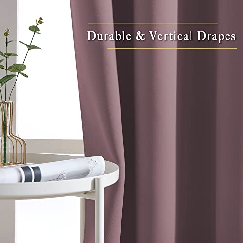 Blackout Window Curtains & Drapes 72" Long (Dry Rose / 46"W x 72"L (Pack of 2))