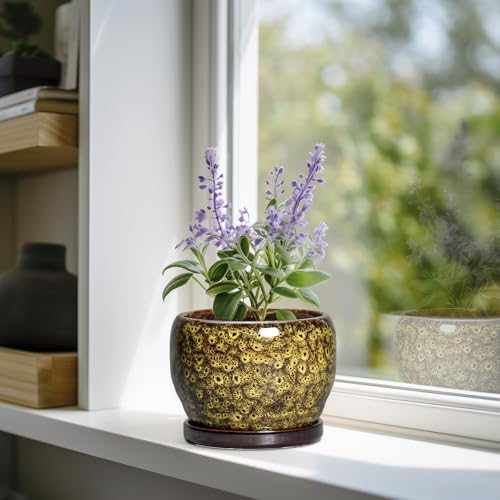 6 Inch Plant Pot (6 Inch / Leopard Yellow)