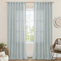 Sheer Linen Curtains 96 inches Long 2 Panels Set for Living Room (Greyish Blue / 52"W x 96"L (Pack of 2))