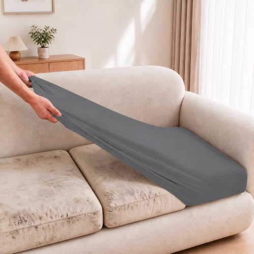 8PCS Patio Cushion Covers.Patio Furniture Couch SeatSlipcovers (Grey / 8PCS)