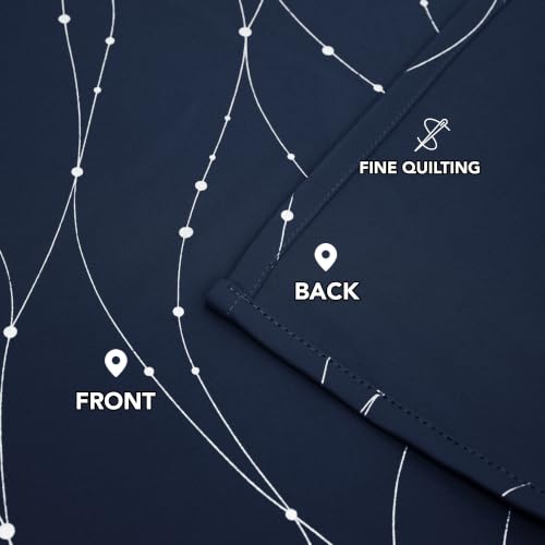 Living Room Curtains 84 Inches Long (Navy Blue/Wave Dots / 52"W x 84"L (Pack of 2))