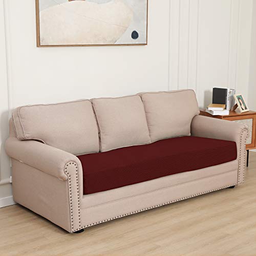 Stretch 1 Piece Oversized Couch Cushion Cover for Sofa (X Large / Wine)
