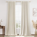 100% Blackout Linen Curtains 84 Inch Length 2 Panels Set for Living Room Bedroom Back Tab Thermal Insulated Black Out Drapes Room Darkening Farmhouse Style for Bedroom Window Curtains 52x84 (Linen / 52"W x 84"L (Pack of 2))