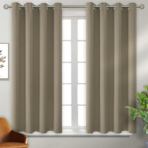 Short Curtains for Small Window 54 Inch Long (Cocoa / 52"W x 54"L (Pack of 2))