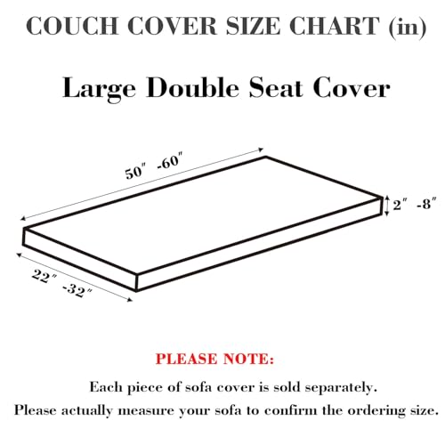 Couch Covers for 2 Cushion Sofa Pet Friendly Couch Cushion Covers Universal Sofa Covers Washable Stretch Slipcovers for Sectional Sofa (Texture Gray / Large Double Seat Cover)