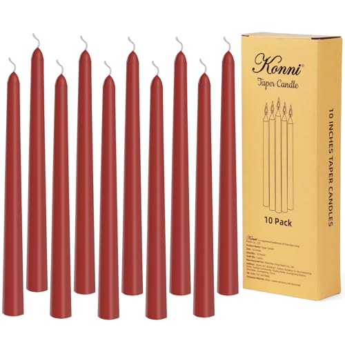 0.87×10 Inch Dark Red Taper Candles (Dark Red)