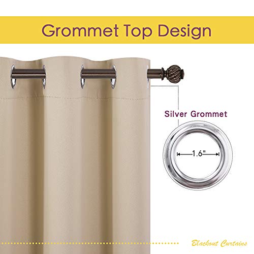 Room Darkening Draperies Window Curtain Panels (Biscotti Beige / 42"W x 54"L (Pack of 2))