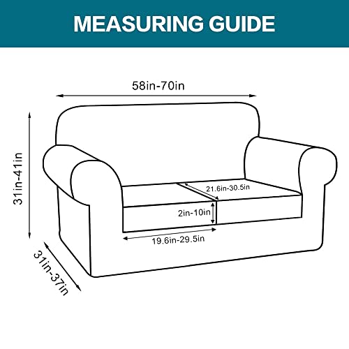 3 Piece Sofa Covers for 2 Cushion Couch Sofa Slipcover Soft Couch Cover for Dogs (Loveseat (2 Cushion) / Taupe)