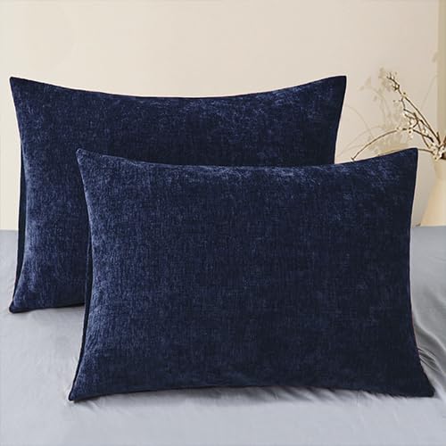 Decorative Standard Throw Pillow Covers 26 X 20 Inches Navy Blue (26" x 20" (Pack of 2) / Navy Blue)