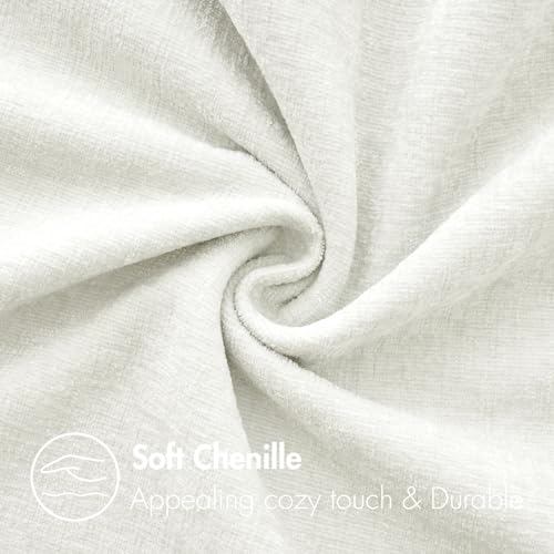 Soft Chenille Throw Pillow Covers White 20x20 Inch Pack of 2 (20" x 20" (Pack of 2) / White)