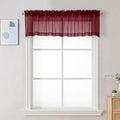 Sheer Valances for Windows 2 Pack (Burgundy / 42"W x 14"L (Pack of 2))