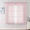 Blush Pink Sheer Curtains 63 Inches Long 2 Panels (Blush Pink / 59"W x 63"L (Pack of 2))