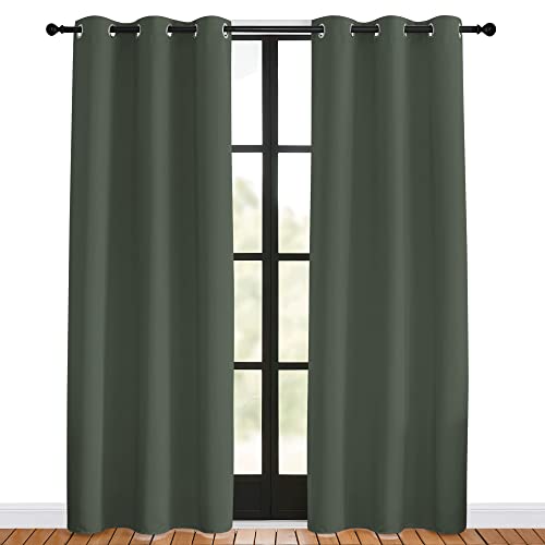 Thermal Curtains for Kids Room (Dark Mallard / 42"W x 80"L (Pack of 2))