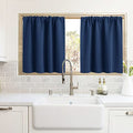 Cafe Blackout Curtains 24 inch Length for RV Camper Kitchen Window (Navy Blue / 42"W x 24"L (Pack of 2))