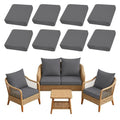 8PCS Patio Cushion Covers.Patio Furniture Couch SeatSlipcovers (Grey / 8PCS)