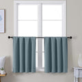 Ava Stone Blue Short 24 Inches Blackout Curtain 2 Panels Set (Stone Blue / 30"W x 24"L (Pack of 2))