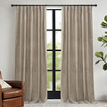 Camel Beige Velvet Curtains 84 inches Long with Hook Tape (Camel Beige / 42"W x 84"L (Pack of 2))
