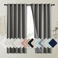 Grizzle Gray Vintage Linen 100% Blackout Curtains for Kitchen (62"W x 63"L (Pack of 2) / Grizzle Gray)
