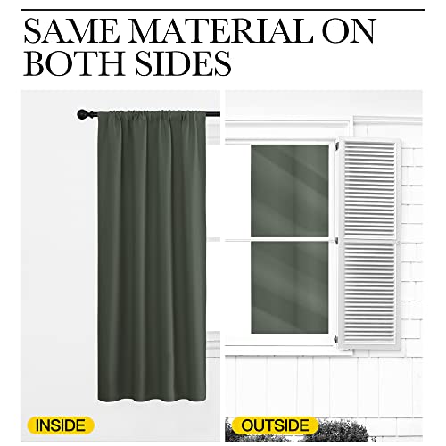 Bedroom Curtains Blackout Draperies (Dark Mallard / 34"W x 63"L (Pack of 2))