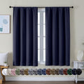 Ava Navy Blue Short Blackout Curtains for Bedroom 54 Inches Long 2 Panels Set (Navy Blue / 40"W x 54"L (Pack of 2))