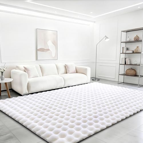 White Rabbit Plush Rug 5'x8' (White / 5' x 8' (Rectangular))