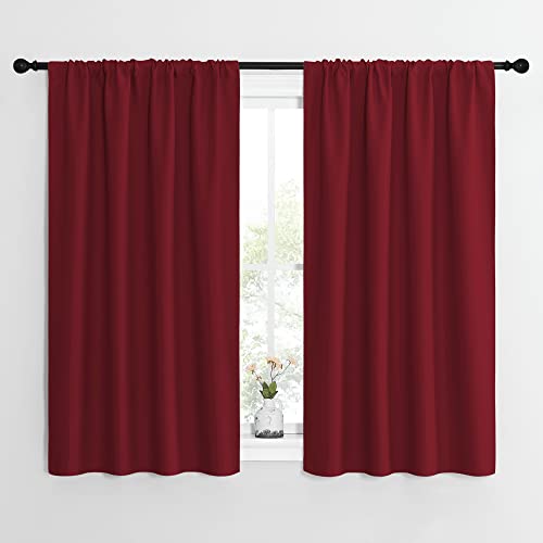 Burgundy Red Blackout Curtains for Loft 42" w x 54" L 2 Panels (Burgundy Red / 42"W x 54"L (Pack of 2))