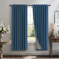 Navy Blue Black Out Curtains 63 Inch Long 2 Panel Burg Linen Textured Thermal Insulated Total Blackout Window Shades Soundproof Dark Out Curtain for Living Room Kids Children Boy Bedroom 63 Length (Navy Blue / 52"W x 63"L (Pack of 2))