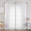White Sheer Curtains 78 Inches Long 2 Panels Set for Living Room (White / 52"W x 78"L (Pack of 2))