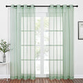 Sheer Window Curtains for Farmhouse (Sage Green / 54"W x 84"L (Pack of 2))