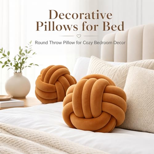 Caramel Knot Pillow Ball (A1-caramel / 8inch)