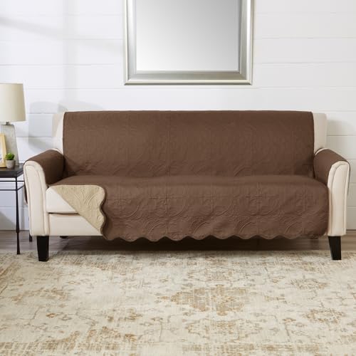 Reversible Sofa Cover (Sofa / Chocolate / Taupe)