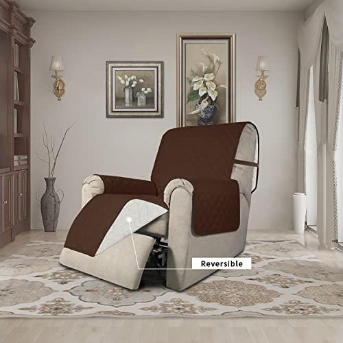Reversible Couch Cover (Coffee/Ivory / Medium Recliner)