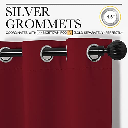 Christmas Burgundy Blackout Curtains Grommet (Burgundy Red / 55"W x 86"L (Pack of 2))