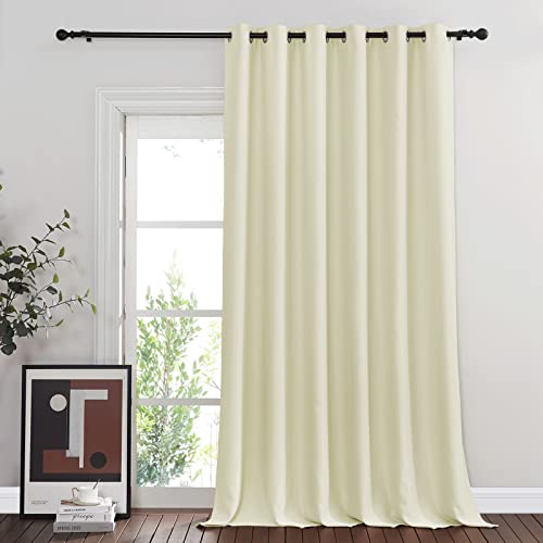 Sliding Door Curtain 108 inches Long (Beige / 80"W x 108"L (Pack of 1))