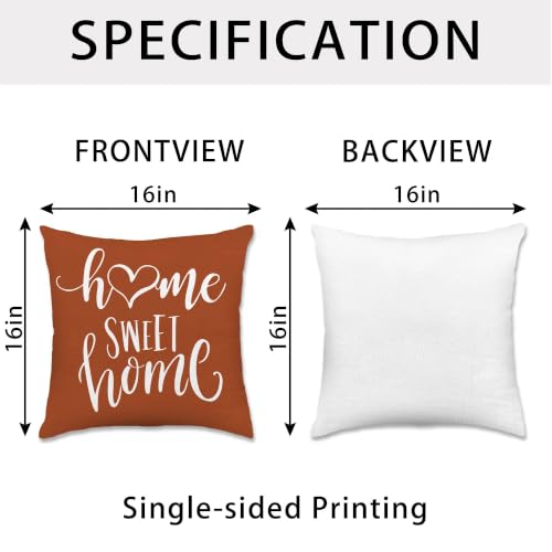 Throw Pillow Covers 16x16 (Burnt Orange / 16" x 16" (Pack of 4))