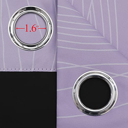 Lilac and Greyish White Ombre Blackout Curtains for Bedroom 63 Inch Long (Lilac and Greyish White / 42"W x 63"L (Pack of 2))