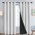 Greyish White 100% Blackout Curtains 96 Inches Long (52"W x 96"L (Pack of 2) / Greyish White)