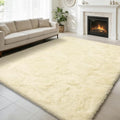6x9 Fluffy Area Rug for Living Room (Ivory / 6' x 9' (Rectangular))