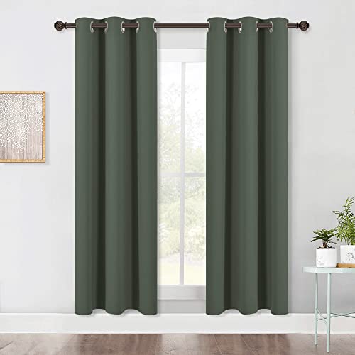 Kitchen Blackout Curtains 72 inches 2 Panels Set (Dark Mallard / 42"W x 72"L (Pack of 2))