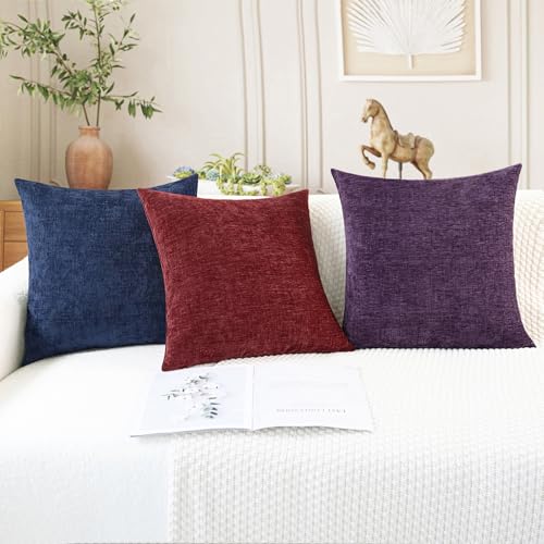 Decorative Couch Throw Pillow Covers 18 X 18 Inches Navy Blue (18" x 18" (Pack of 2) / Navy Blue)