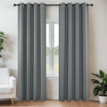 Grey Blackout Curtains for Bedroom 84 Inch 2 Panels with Grommet (Light Grey / 42"W x 84"L (Pack of 2))